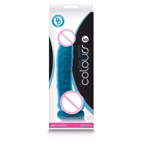 Ns Novelties Colours Dual Density 5 - фаллоимитатор на присоске, 13x4 см, голубой