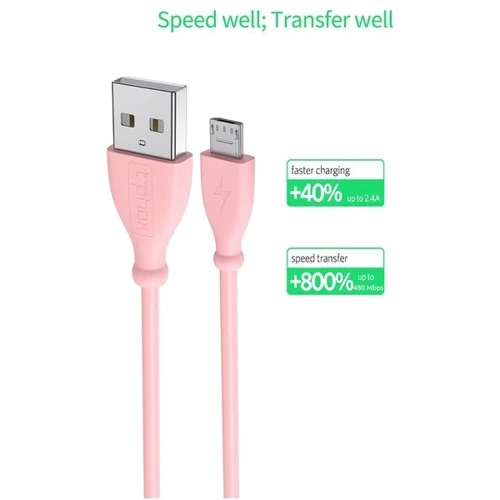 Кабель T-PHOX USB Cable to microUSB Kitty 1m Pink (T-M817 Pink) фото 4