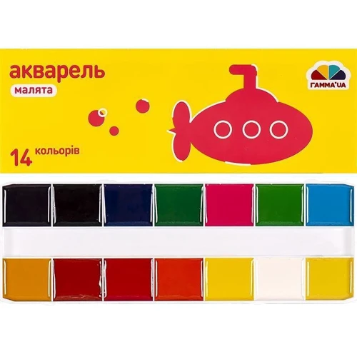 Акварель Гамма UA Малыши картон 14 цветов (100103)
