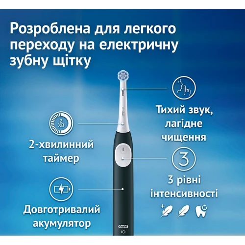 Зубна щітка Braun Oral-B iO Series 2 iOS2d.2ZZ9.0 Black+Green (2) фото 4