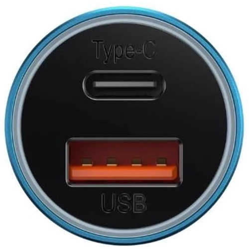 Зарядное устройство Baseus Car Charger USB+USB-C Golden Contactor 60W Blue (CGJM000103): Сила тока 2.4А и более