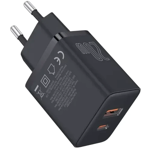 Зарядное устройство Baseus Wall Charger USB-C+USB Cube Fast Charger 20W Cluster Black (P10111403113-00): Особенности Для Apple Watch, Быстрая зарядка, USB-C, Power Delivery (PD)