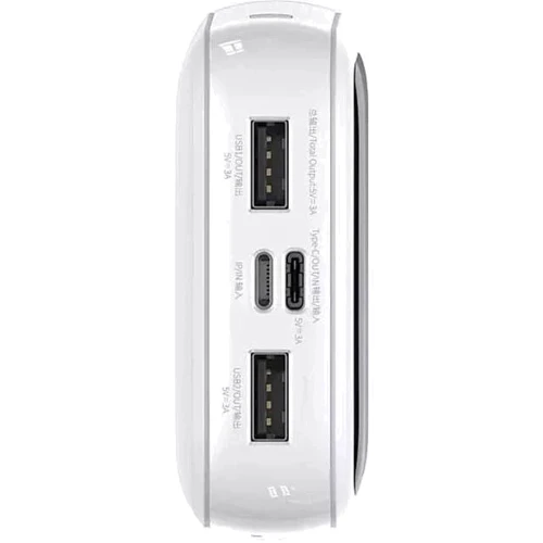 Внешний аккумулятор Baseus Power Bank 10000mAh Qpow Digital Display with Cable USB-C 15W White (PPQD050002): Кабели/переходники для смартфонов в комплекте Нет