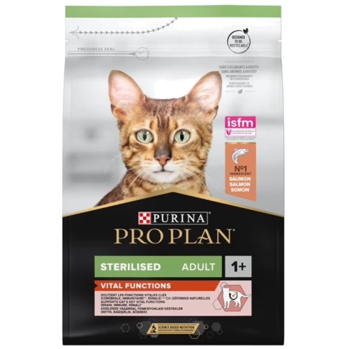 Сухой корм Pro Plan Sterilised для стерилизованных котов с лососем 3кг (7613036517454)