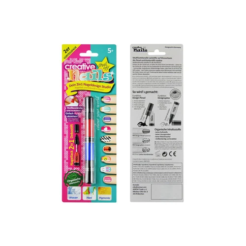 Дитячий лак-олівець для нігтів Malinos Creative Nails на водній основі (2 кольори малиновий + синій) фото 9