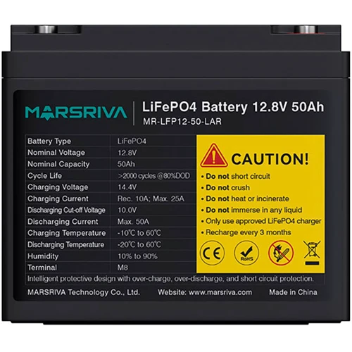 Акумуляторна батарея Marsriva 12.8 V, UA: Напруга, В 12.8