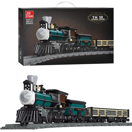 Конструктор A-Toys паровоз, вагоны, 63 см, 560 дет. (59001)