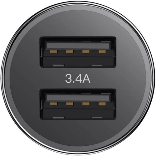 Зарядное устройство Baseus USB Car Charger 2xUSB Small Screw 3.4A Black (CAXLD-C01): Кабель в комплекте отсутствует