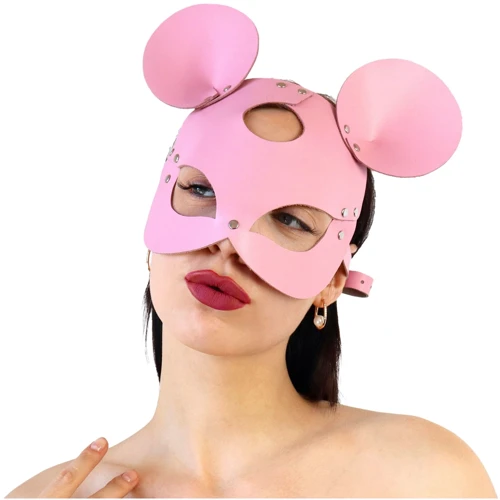 Кожаная маска мышки Art of Sex - Mouse Mask, розовый