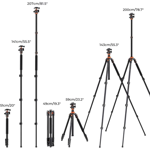 K&F Concept K234A6+BH-28L (KF09.087V5): Высота в сложенном состоянии 50 см