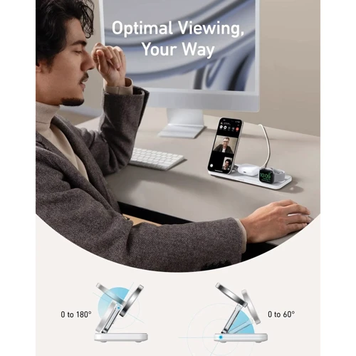 Зарядное устройство ANKER Wireless Charger MagSafe 3in1 Pad 15W with USB-C Cable White (B25M1321) for iPhone 16 I 15 I 14 I 13 I 12 series, Apple Watch and Apple AirPods фото 12