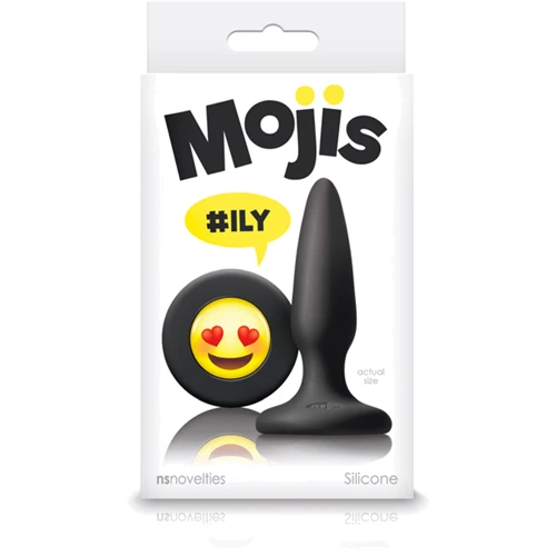 NSNovelties Mojis Mini Plug #ILY маленькая анальная пробка, 7x2 см, черный