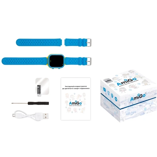 Смарт-годинник AmiGo GO009 Camera+LED WIFI Blue Yellow: Матеріал корпуса пластик
