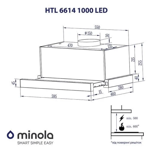 Вытяжка Minola HTL 6614 I 1000 LED фото 7