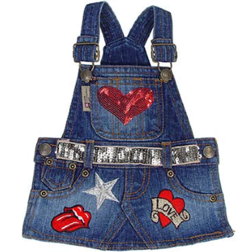 Платье для собак Monkey Daze Heart denim dress размер XXS синее (38448)