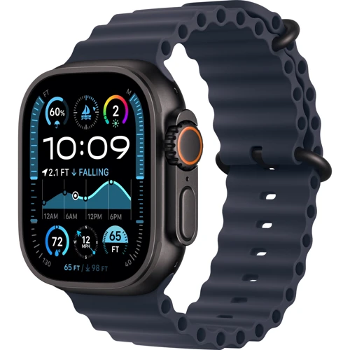 Apple Watch Ultra 2 2024 GPS + Cellular 49mm Black Titanium Case with Navy Ocean Band UA