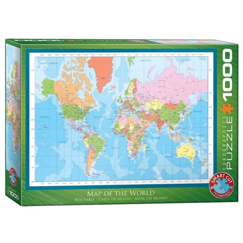 Пазл Eurographics Карта мира, 1000 элементов (6000-1271)