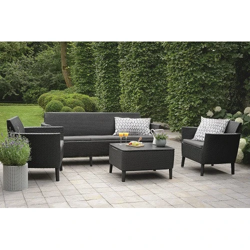 Комплект садовой мебели Allibert Salemo 3 seater set серый (8711245155418): Вид мебели комплекта Стол, Кресло, Диван