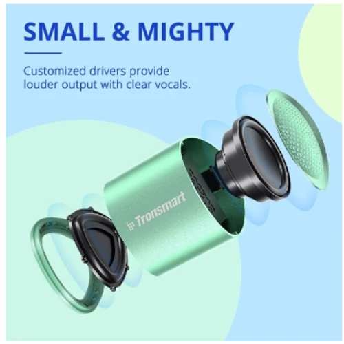 Акустика Tronsmart Nimo Mini Speaker Green (985909): Частотний діапазон 100 - 18000 Гц