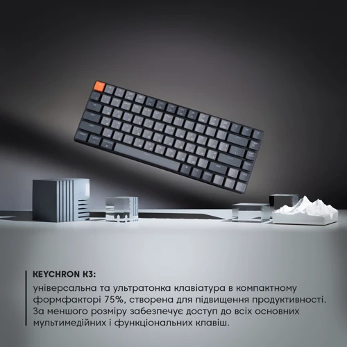 Клавиатура Keychron K3 84 keys, Low Profile Hot-Swap Optical White LED, Red (K3D1_KEYCHRON) фото 16