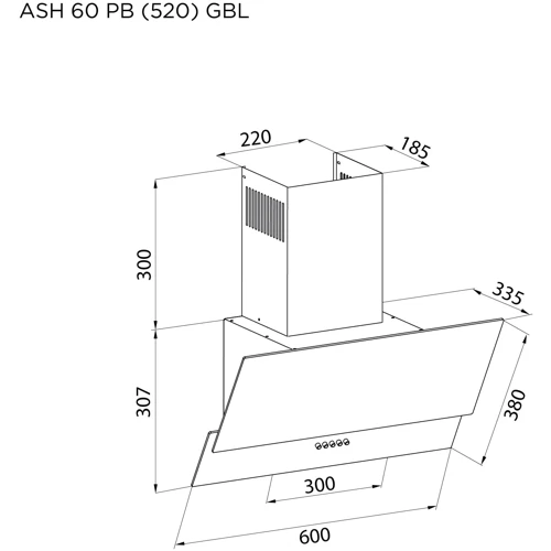 Вытяжка Pyramida ASH 60 PB (520) GBL фото 8
