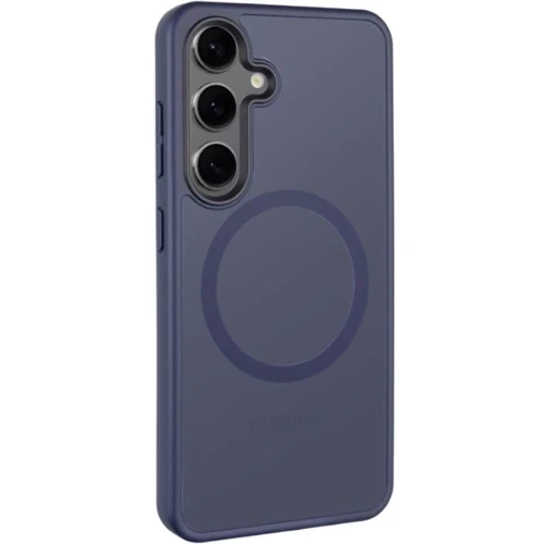 Чехол для телефонов Mobile Case TPU+PC Metal Buttons with MagSafe Colorful Navy Blue for Samsung S936 Galaxy S25 Plus