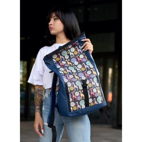Женский рюкзак Sambag RollTop One синий (24208316): Фактура Матовая, Гладкая