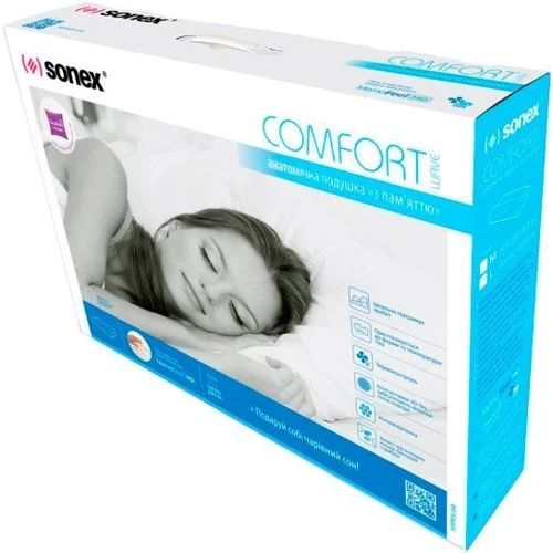 Подушка Sonex Comfort 43x60x12 см белая (SO102068): Наполнитель антиаллергенное синтетическое волокно