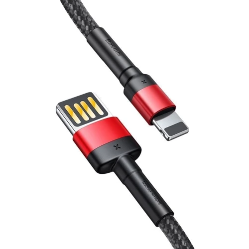 Кабель Baseus USB Cable to Lightning Cafule Special Edition 2.4A 1m Red/Black (CALKLF-G91): Довжина 1 м