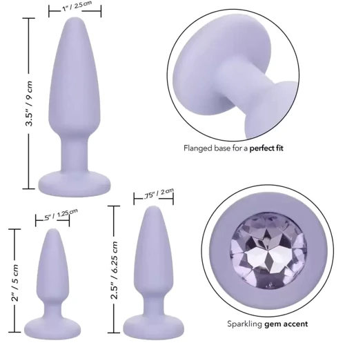 Набор анальных пробок California Exotic Novelties First Time Crystal Booty Anal Plug Set (сиреневый)