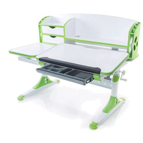 Стол Evo-kids Aivengo (L) Green (арт.Evo-720 WZ) - столешница белая / ножки белые с зеленым