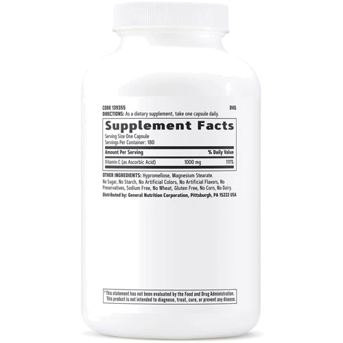 GNC Vitamin C 1000 mg, 90 Capsules: Форма выпуска Капсулы