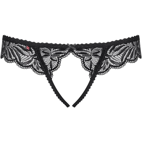 Трусики с вырезом Obsessive Contica black S/M