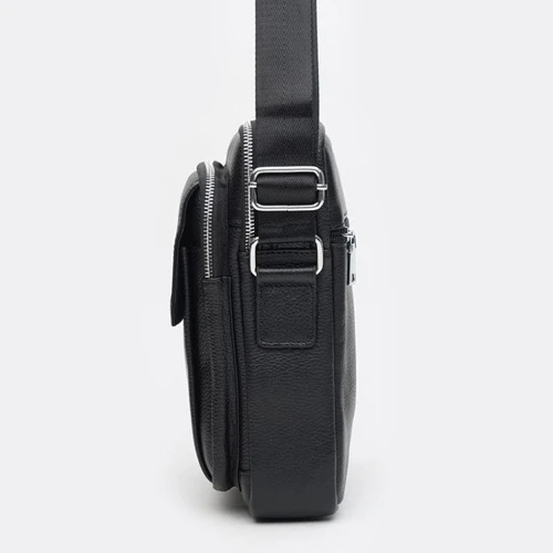 Мужская сумка через плечо Keizer черная (K182005bl-black): Фактура Зернистая, Матовая