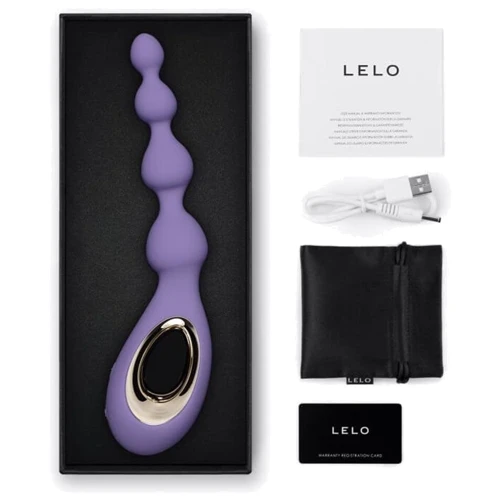 Анальні намисто з вібрацією LELO Soraya Beads Violet Dusk, різний діаметр намистин, 8 режимів
