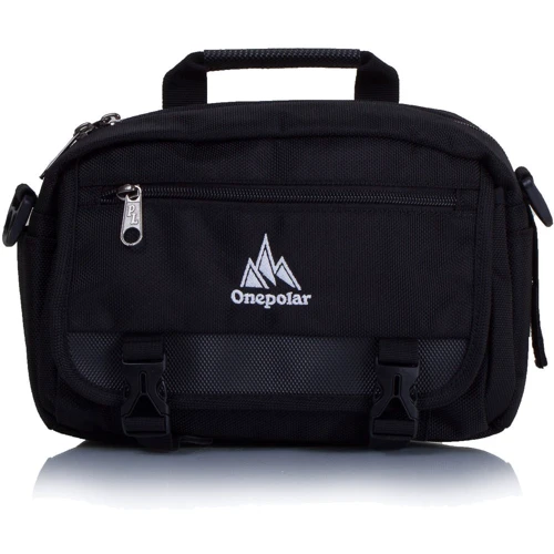 Мужская сумка через плечо Onepolar черная (W5078-black): Материал Полиэстер