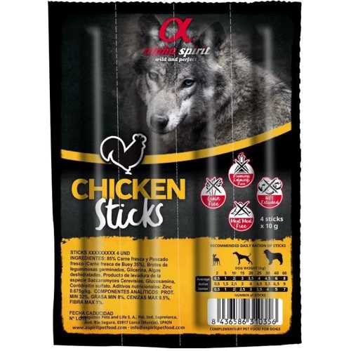 Лакомство для собак Alpha Spirit Sticks Chicken с курицей стики 4 шт. 40 г (as5104405)