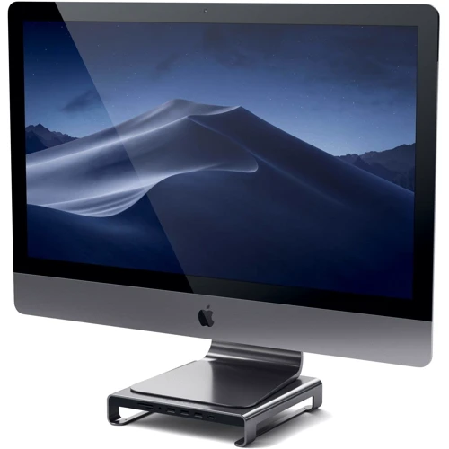 Адаптер Satechi Monitor Stand HUB USB-C to USB-C+3xUSB+micro SD+SD+Mini-jack 3.5 Space Grey (ST-AMSHM) for Apple iMac