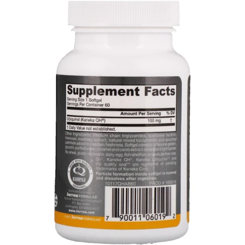 Jarrow Formulas Ubiquinol QH-Absorb 100 mg 60 Softgels (JRW-06019)