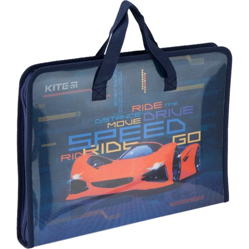 Папка-портфель Kite на блискавки, 1 від., A4 Kite, Fast Cars k20-202: Тип Портфель