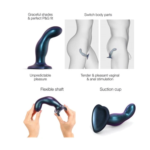 Дилдо Strap-On-Me Dildo Plug Snaky Metallic Blue - M