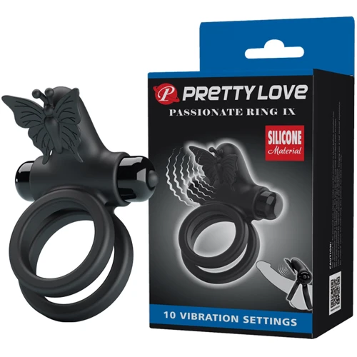 Эрекционное виброкольцо Pretty Love Passionate Ring IX Black