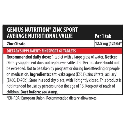 Genius Nutrition Zinc Citrate Sport 60 tabs / 60 servings: Форма выпуска Таблетки