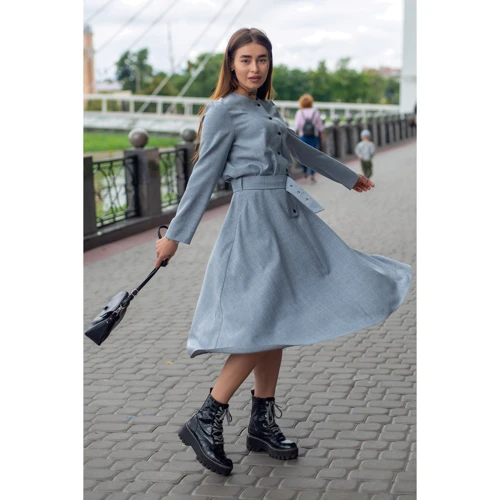 Платье FLFashion Плутос ХПП 3214 52 серое повседневное удлиненное миди: Вид Повседневные платья