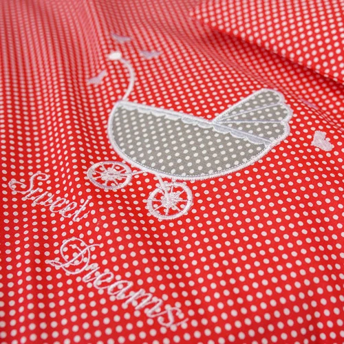 Постельное белье Papaella Горошек в коляску, красный (8-10446)