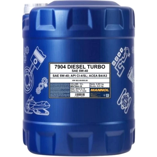 Моторна олива Mannol Diesel Turbo 5W-40, 10 л (MN7904-10)