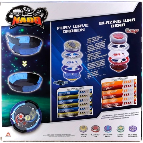 Набор Auldey Infinity Nado VI Battle Set Февраль Дракон против Пылающий Боевой Медведь (Fury Wave Dragon vs Blazing War Bear) (EU654181)