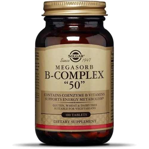 Solgar Megasorb B-Complex "50" 100 Tablets