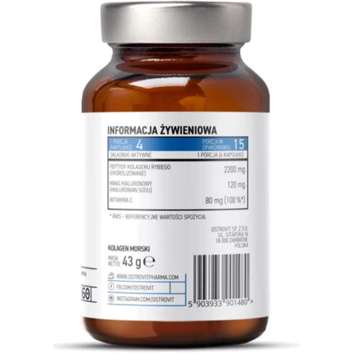 OstroVit Pharma Kolagen morski 60 caps / 15 servings: Форма выпуска Капсулы