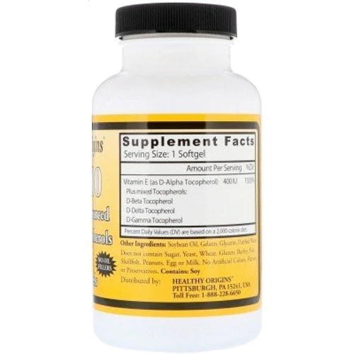 Healthy Origins E-400 90 Softgels Витамин Е: Тип Витамин E
